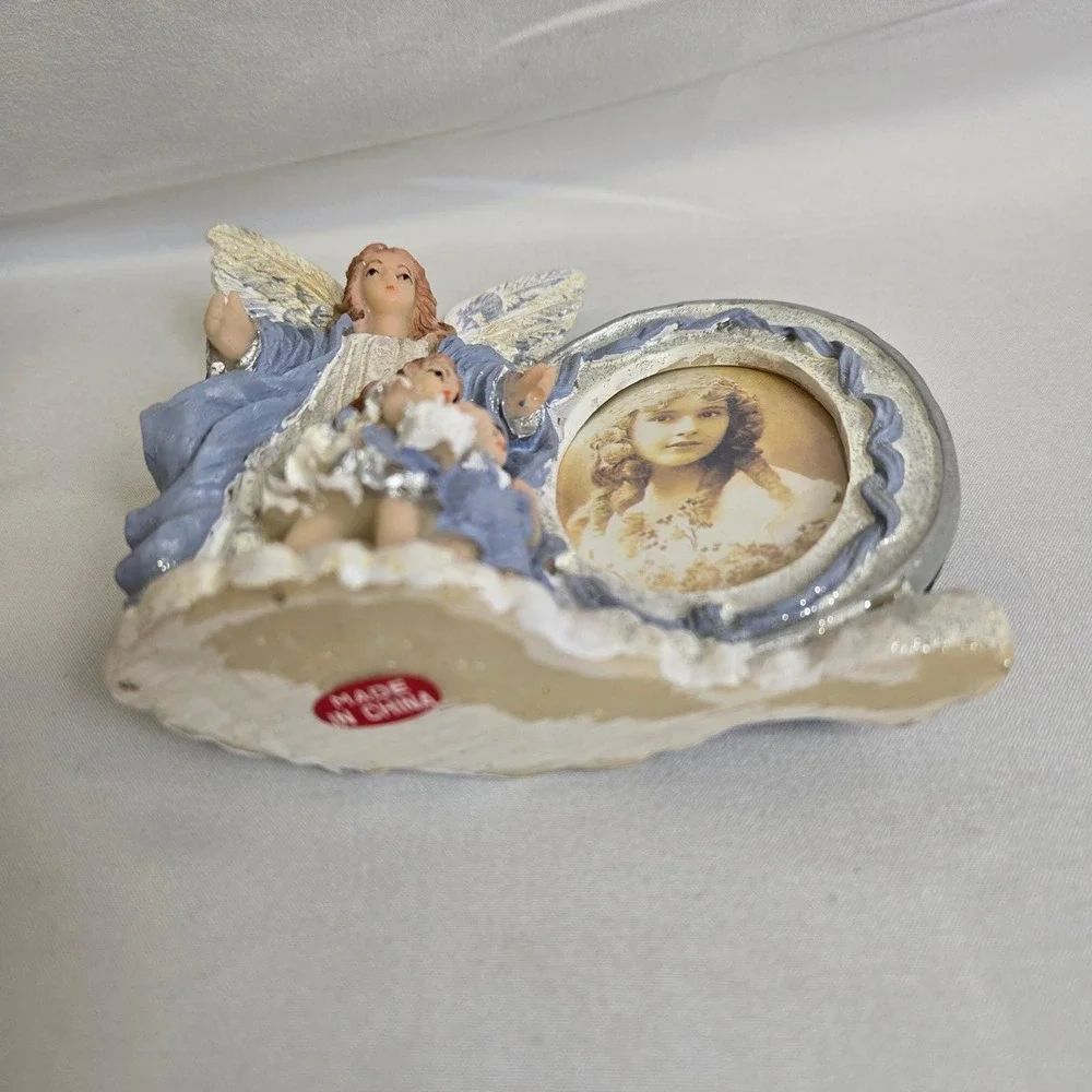 Polyresin Guardian Angel Picture Photo Frame by Lincolnshire With Box,‎ Vintage